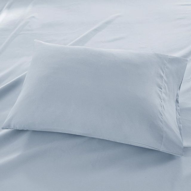 Olliix by Madison Park Blue Twin XL 3M Microcell All Season Moisture Wicking Lightweight Sheet Set-2