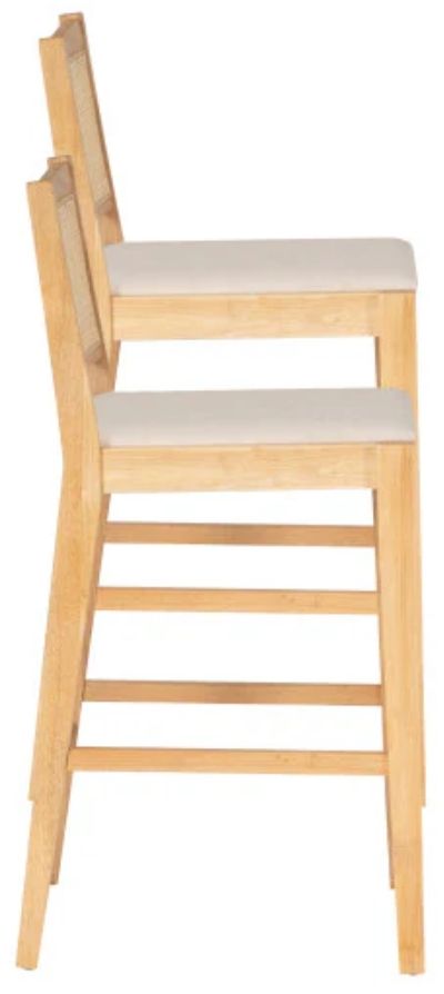 Powell® Beaux 2-Piece Natural Cane Barstool-4