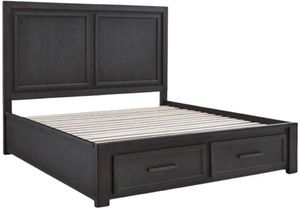 Signature Design by Ashley® Foyland Brushed Black/Dusty Gray Brown California King Storage Bed