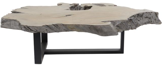 Deco Marche U Select Gray Coffee Table with Black Base-0