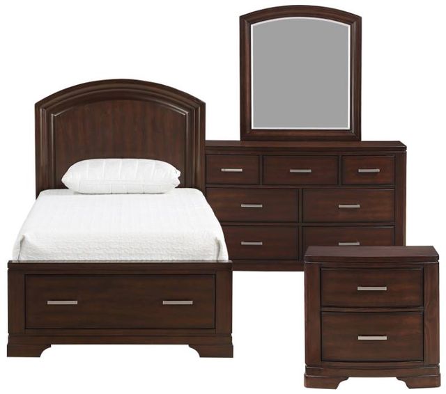 Homelegance® 4-Piece Brown Twin Bedroom Set-0