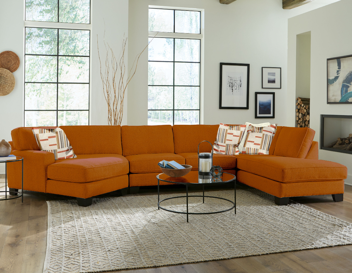 Jonathan Louis Piece Russet Chaise Sectional Fischer Furniture