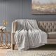 Olliix by Madison Park Zuri Snow Leopard 60x70" Polyester Faux Tip Dyed Brushed Long Fur Throw-3