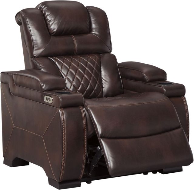 Signature Design by Ashley® Warnerton Chocolate Power Recliner with Adjustable Headrest-1