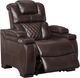 Signature Design by Ashley® Warnerton Chocolate Power Recliner with Adjustable Headrest-1