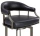 Armen Living Pharaoh 30" Black/Mineral Swivel Bar Stool-3