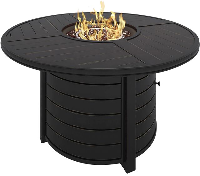 Signature Design by Ashley® Castle Island Dark Brown Round Fire Pit Table-2
