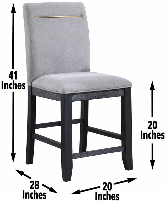 Steve Silver Co. Yves Gray/Rubbed Charcoal Counter Stool-2