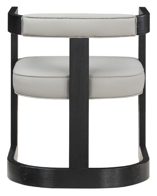 Meridian Furniture Manchester Grey/Black Vegan Leather Dining Arm Chair-3