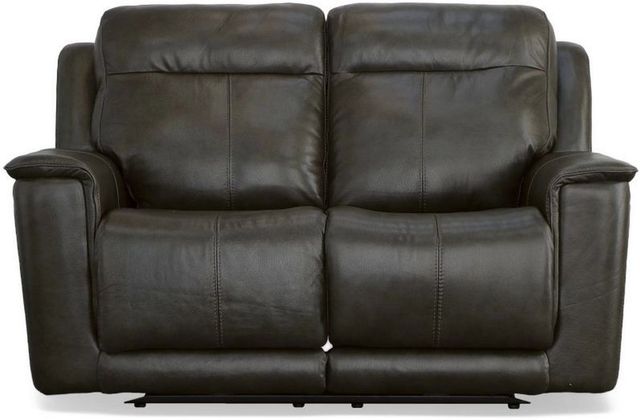 Flexsteel® Miller Black Power Reclining Loveseat with Power Headrests and Lumbar-0