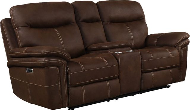 Parker House® Mason Dark Kahlua Power Reclining Console Loveseat-0