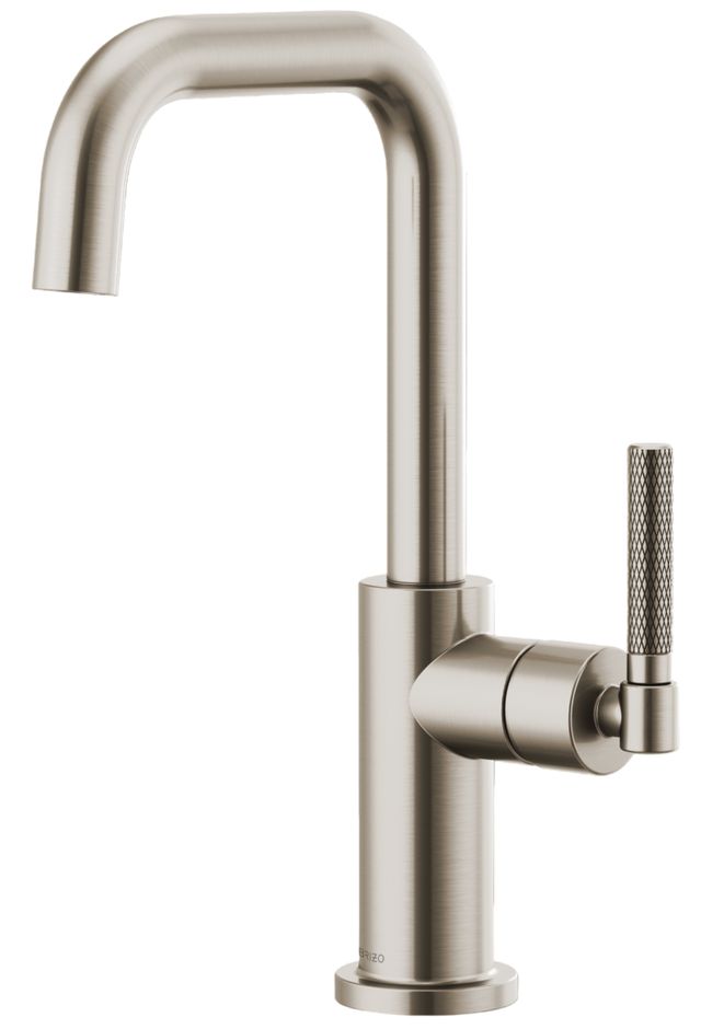 Brizo Litze® Brilliance® Stainless Bar Faucet with Square Spout and Knurled Handle Kit-0