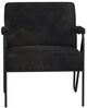 International Furniture Direct Lotus Black/Blacksmithing Matte Black Arm Chair-2