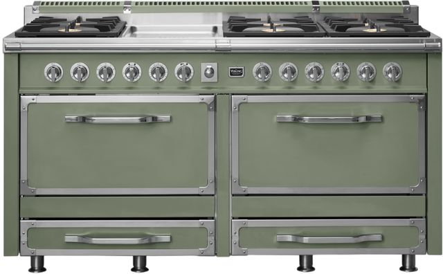 Viking® Tuscany 66” Eucalyptus Pro Style Dual Fuel Range with Griddle-0