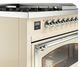 Ilve® Nostalgie II Noblesse 48'' Antique White Pro Style Dual Fuel Range with Chrome Trim-4