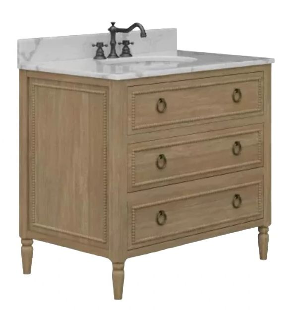 Bramble Customizable Cholet Single Vanity with Sink Marble Top-0