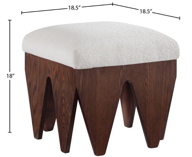 Meridian Furniture Altair Cream/Walnut Upholstered Bench-3