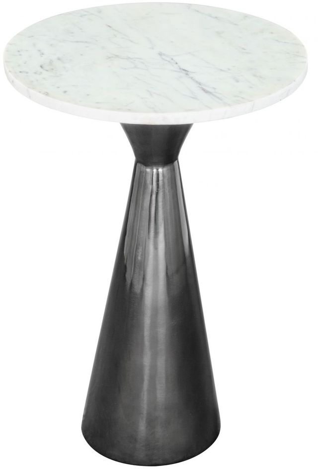 Zuo® Modern Tim White Top Side Table with Black Steel Base-1