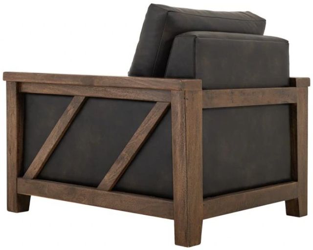 International Furniture Direct Walnut Black/Lacquer Reddish Brown Accent Chair-4