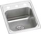 Elkay Lustertone® Classic Lustrous Satin 15" x 17-1/2" x 6-1/2" 2-Hole Single Bowl Drop-In ADA Sink with Perfect Drain®-0