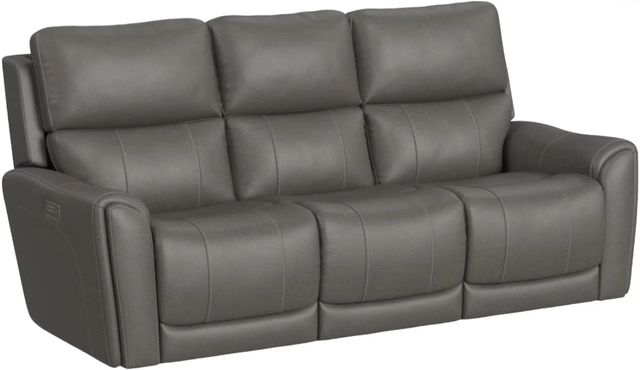 Flexsteel® Carter Smoke Power Reclining Sofa with Console -0