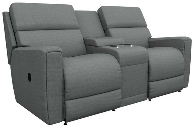 La-Z-Boy® Apollo Graphite Manual Reclining Loveseat with Console-0