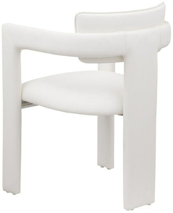 Meridian Furniture Brenda Cream Leather Upholstered Dining Arm Chair-3