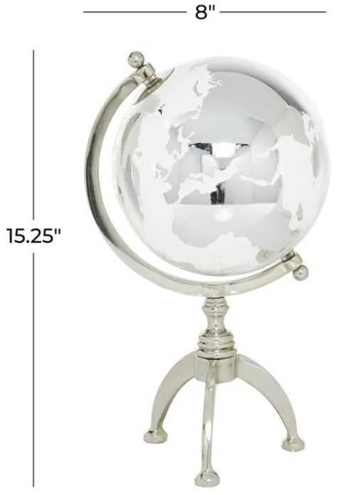 Deco Marche Silver Globe with Tripod Base-2