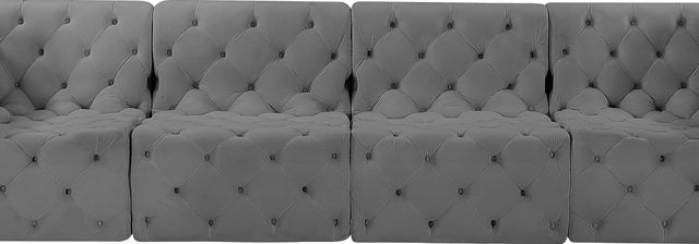 Meridian Furniture Tuft Grey Velvet 128" Modular Sofa-1