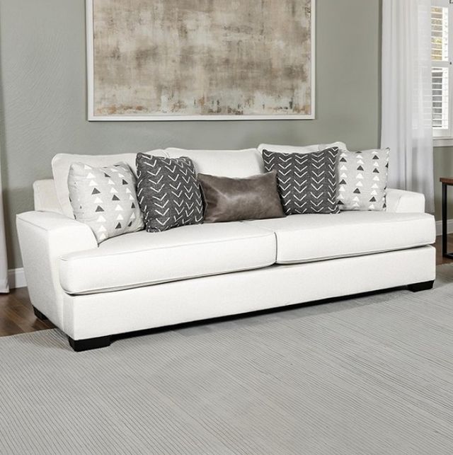 Furniture of America® Hyde Park Gray Oversized Sofa with Pillows-2