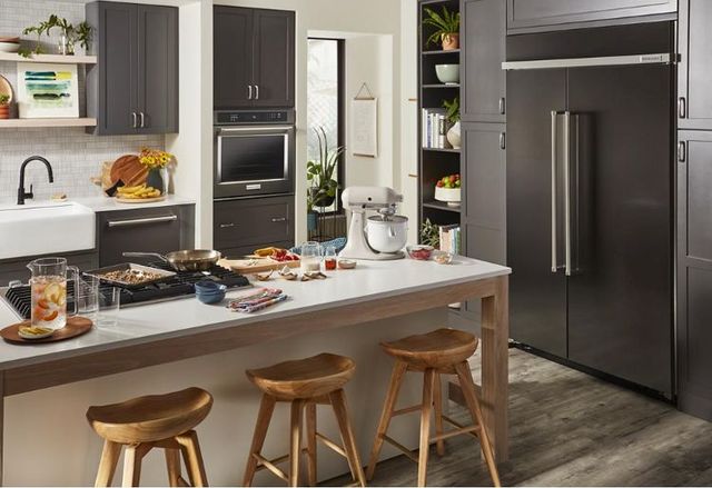 KitchenAid® 42 in. 25.5 Cu. Ft. PrintShield™ Finish Black Stainless Steel Built In Counter Depth Side-by-Side Refrigerator-6
