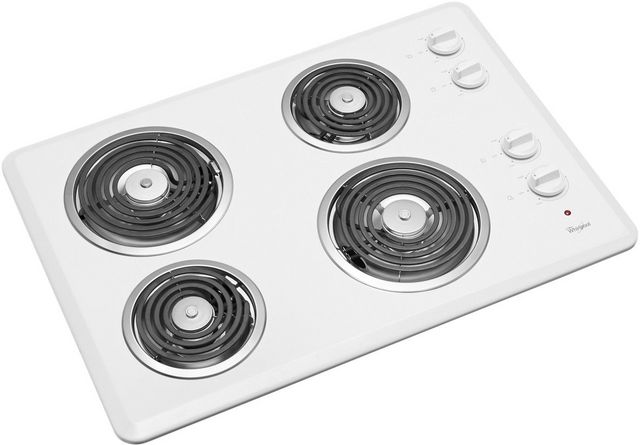 Whirlpool® 30" White Electric Cooktop-1