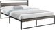 Grand lit plateforme en métal de Monarch Specialties Inc. - Gris/Noir-0
