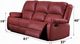 ACME Furniture Zuriel Red Manual Reclining Sofa-2
