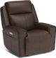 Flexsteel® Barnett Chocolate Power Recliner with Power Headrest and Lumbar-0