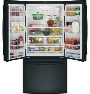 GE 33 in. 18.6 Cu. Ft. Black Counter Depth French Door Refrigerator
