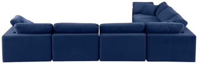 Meridian Furniture Comfy 6-Piece Navy Velvet Sectional-3