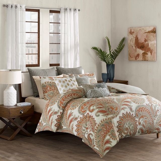 Olliix by INK+IVY Taupe Kiran Cotton Oblong Pillow with Chain Stitch-1