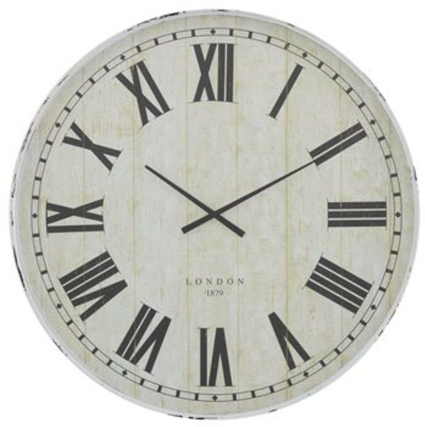 YHD Antique White Weathered Westminster Wall Clock-0