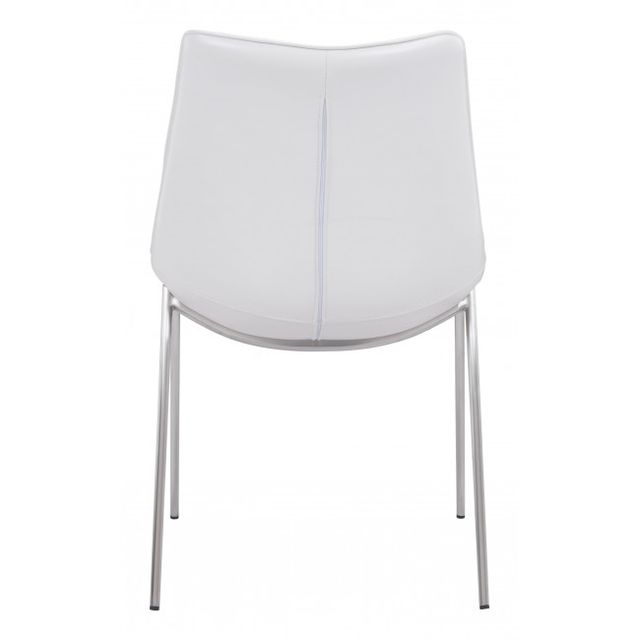 Zuo® Modern Magnus White/Silver Dining Chair-3