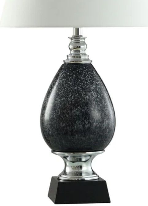 StyleCraft Sable Ink/Stainless Steel/White Table Lamp-2