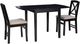 Linon Torino 3-Piece Black Drop Leaf Dining Table Set-0
