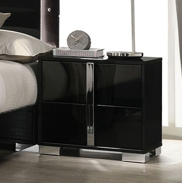 Furniture of America® Sinistra 4-Piece Piano Black Queen Bedroom Set-1