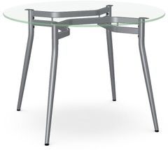 Amisco Customizable Alys 30" Clear Glass Round Table with a 42" Diameter Top 