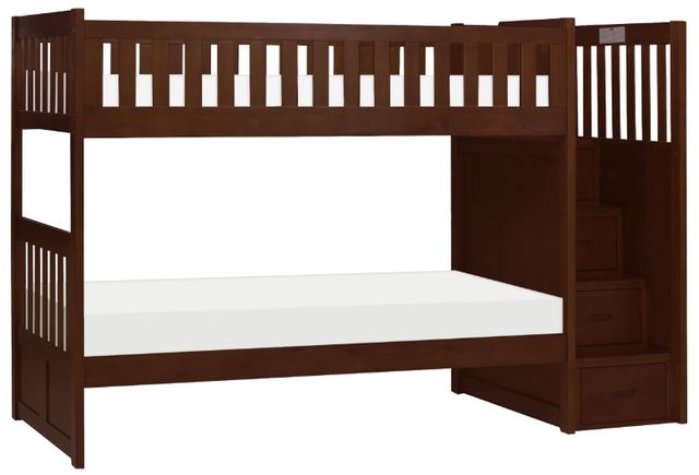 Homelegance® Rowe Dark Cherry Twin/Twin Step Bunk Bed-0