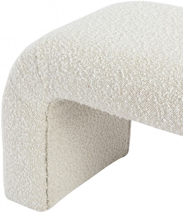 Meridian Furniture Niagara Cream 28" Boucle Fabric Bench-3