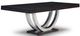 Handstone Customizable Contempo Brushwork Peppercorn 42x72 Metal Curve Pedestal Dining Table with 4x12" Leaf's-0