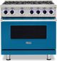 Viking® 7 Series 36" Alluvial Blue Pro Style Natural Gas Range-0