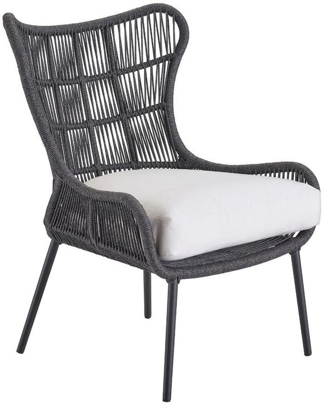 Universal Explore Home™ Coastal Living Outdoor Hatteras Canvas Natural/Charcoal Aluminum/Rope Chair-0