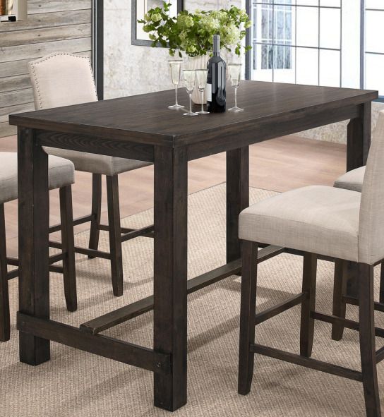 Mazin Furniture Bartell 4-Piece Cream/Espresso Counter Height Dining Set-1